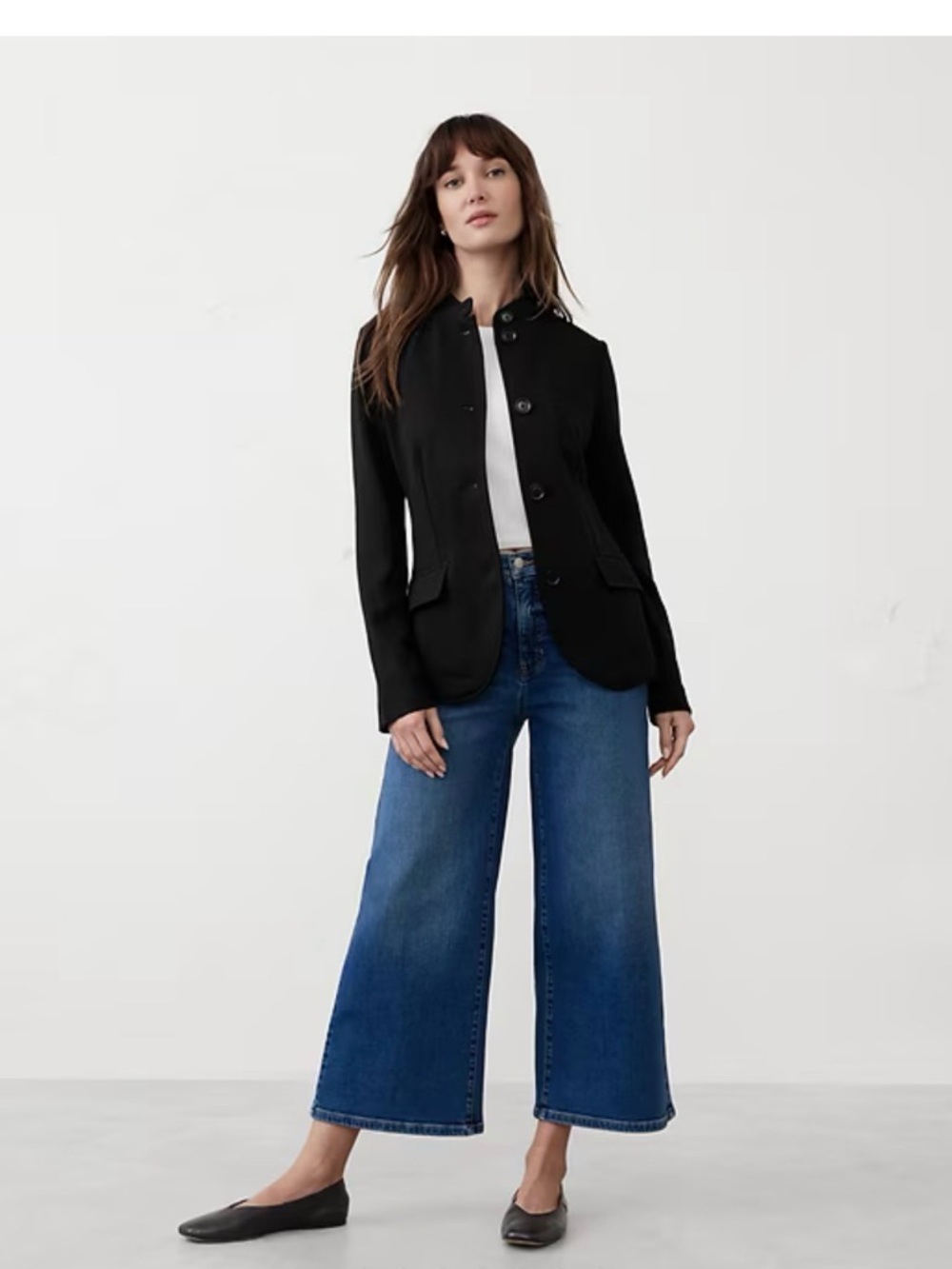 Banana Republic pique black blazer medium